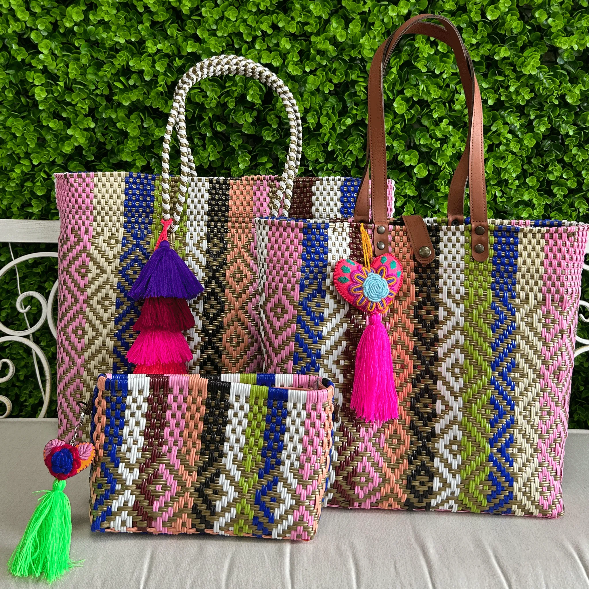 Upcycled Handwoven XL Tote - Amanda