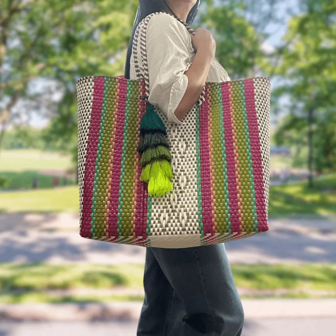 Upcycled Handwoven XL Tote - Espresso