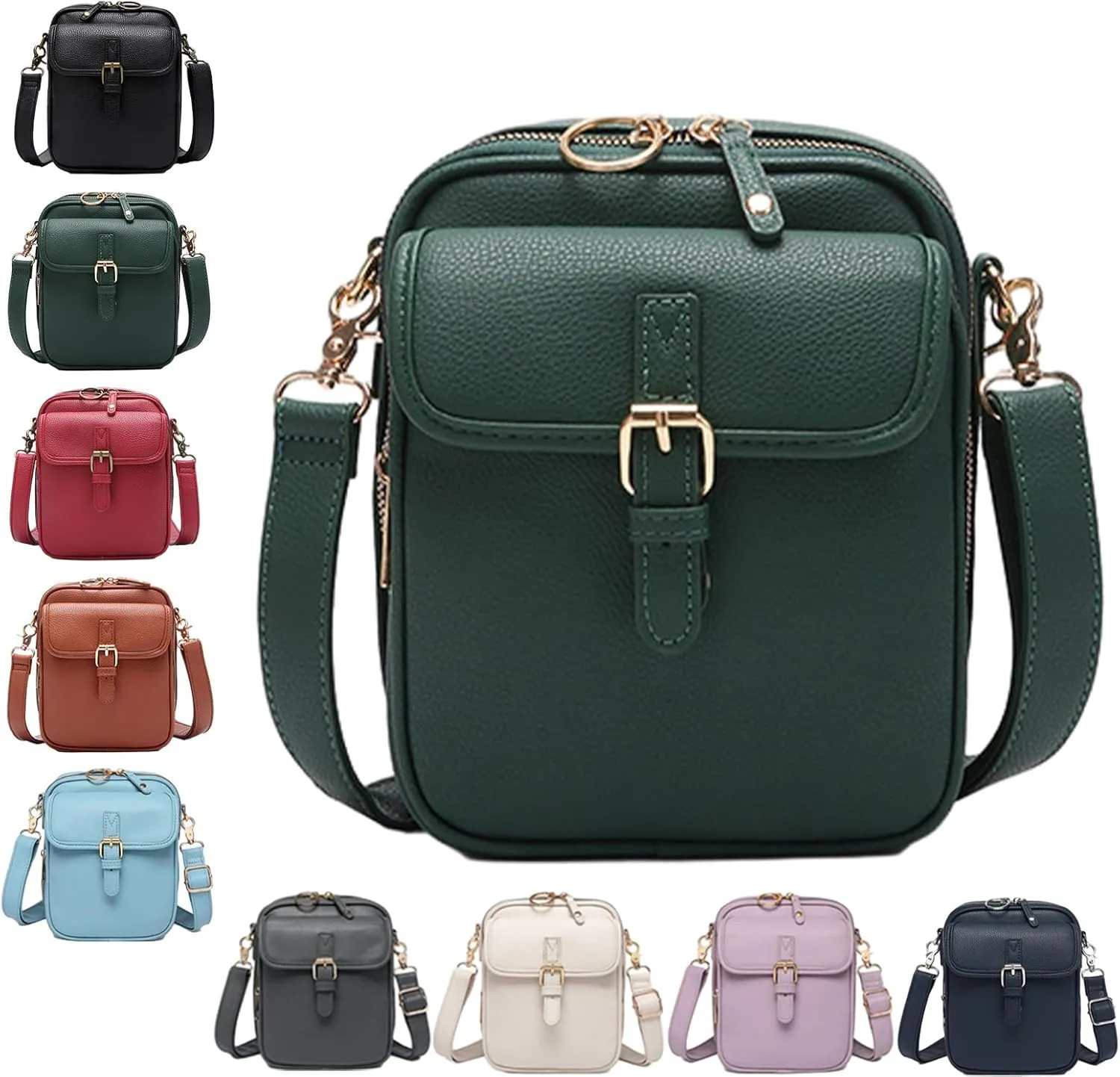 Urvashi Crossbody Leather Bag, Tojoyride Vintage Crossbody Bag for Women Men, Leather Shoulder Purse with 10 Card Slots
