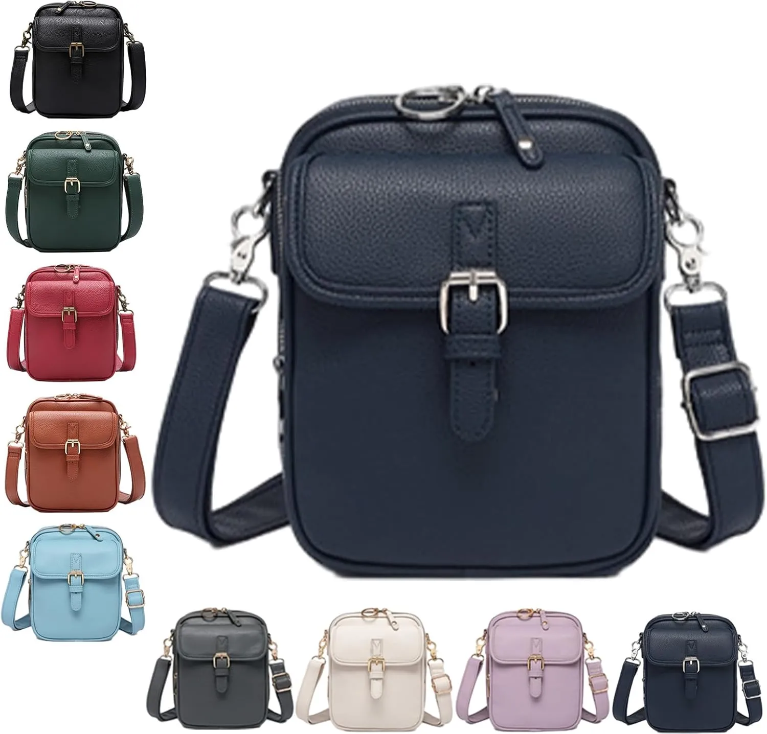 Urvashi Crossbody Leather Bag, Tojoyride Vintage Crossbody Bag for Women Men, Leather Shoulder Purse with 10 Card Slots