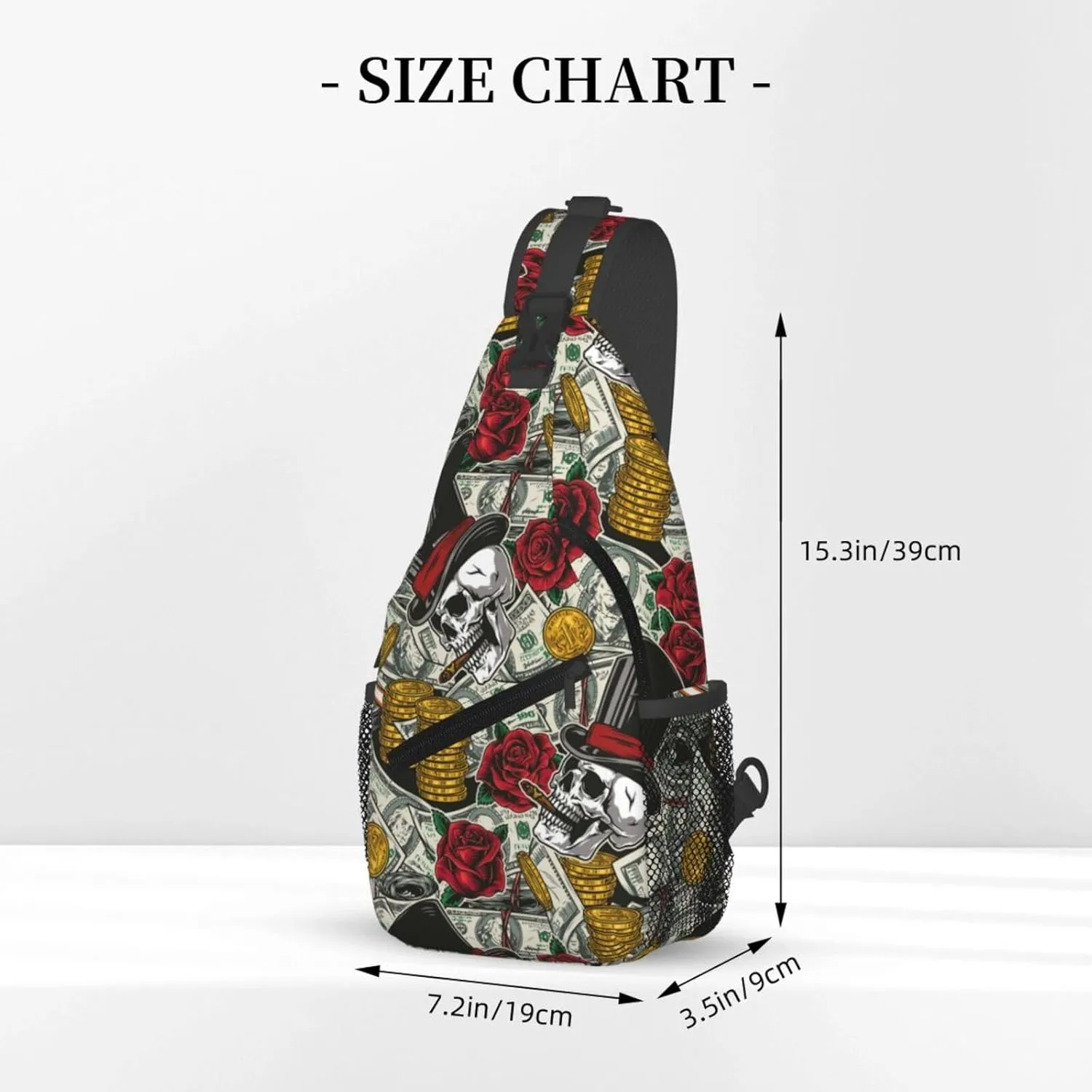 Us Bill Dollars Money Sling Backpack Chest Bag Crossbody Shoulder Bag Gym Cycling Travel Hiking Daypack For Men Women