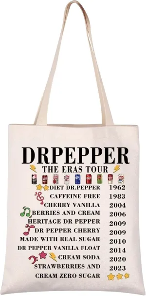 VAMSII Soda Social Club Gift Drink Lover Gift Soda Drinking Reusable Grocery Shopping Bag (DRPEPPER tote)