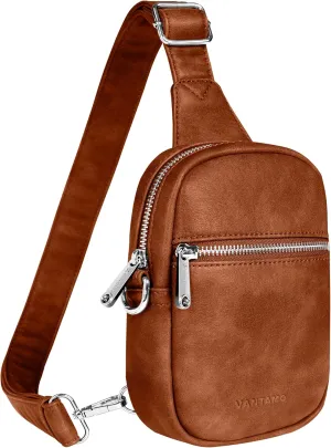 Vantamo Crossbody Bags for Women: RFID Blocking Vegan Leather Sling Bag with Anti-Pickpocket Clip - Secure Style for Everyday - Sienna/Sienna
