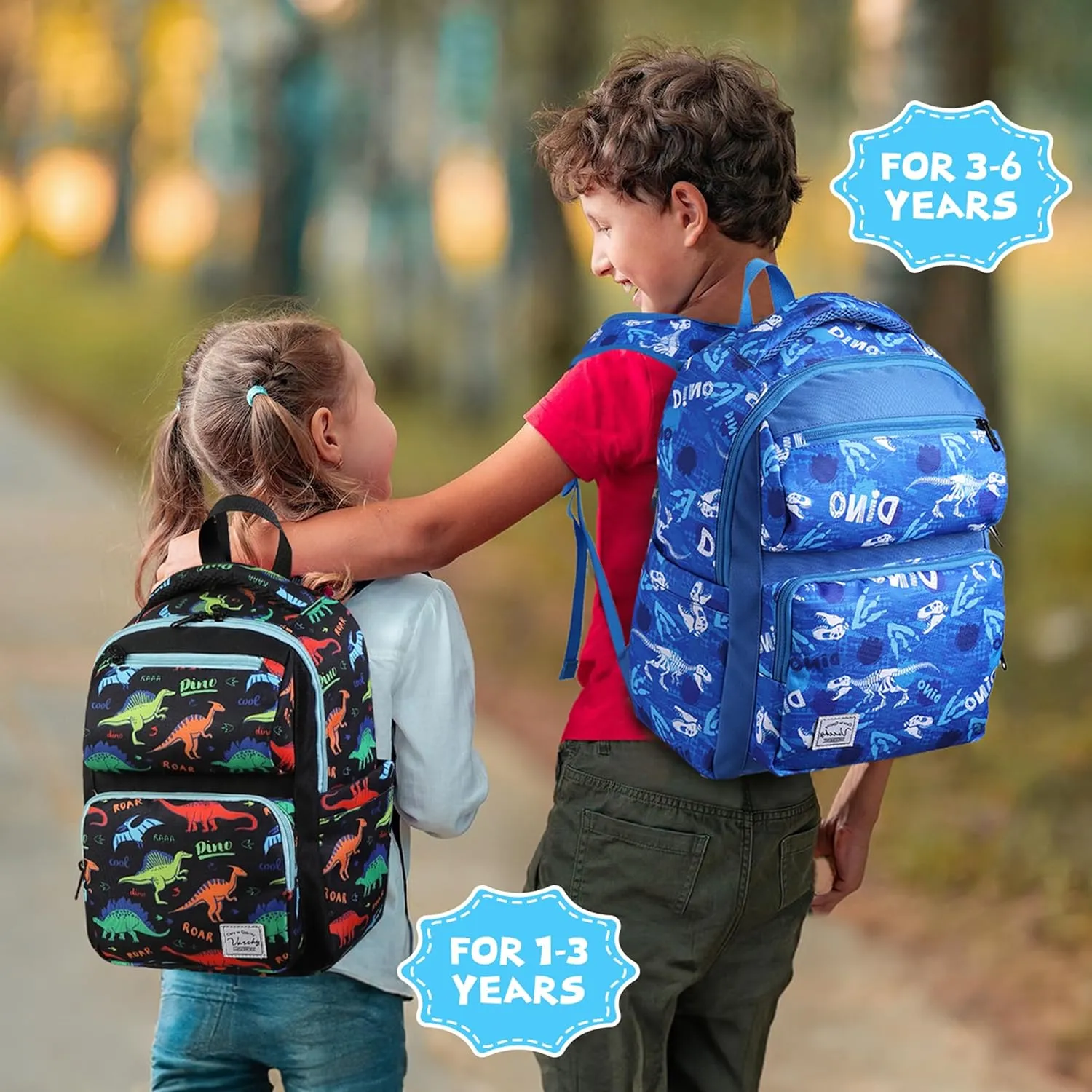 VASCHY Backpack for Toddler Boys, Kids Cute Dinosaur Preschool Children's Daycare Backpack Bookbag for School Travel Dinos