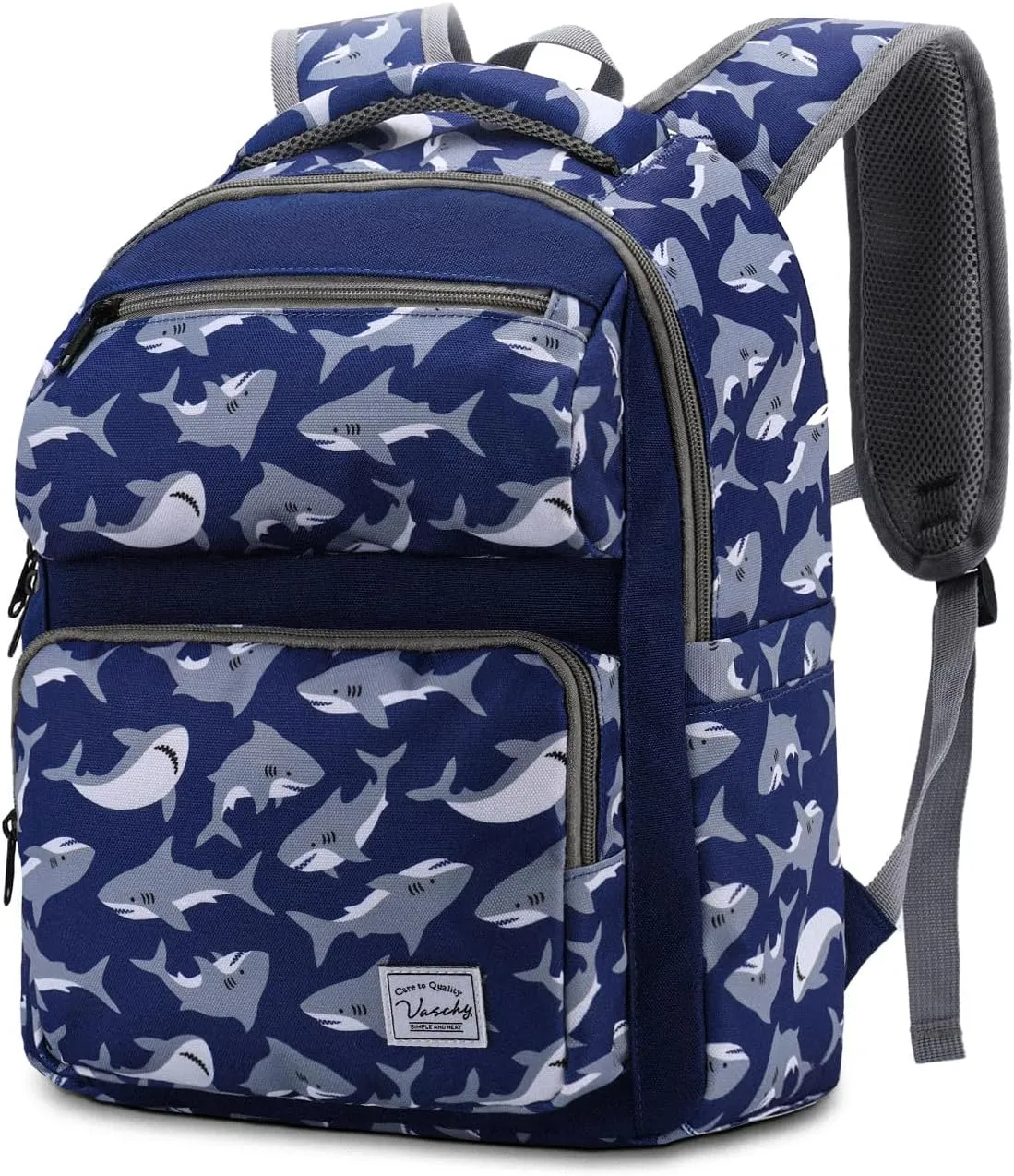 VASCHY Backpack for Toddler Boys, Kids Cute Preschool Children's 12L Daycare Backpack Bookbag for School Travel Shark