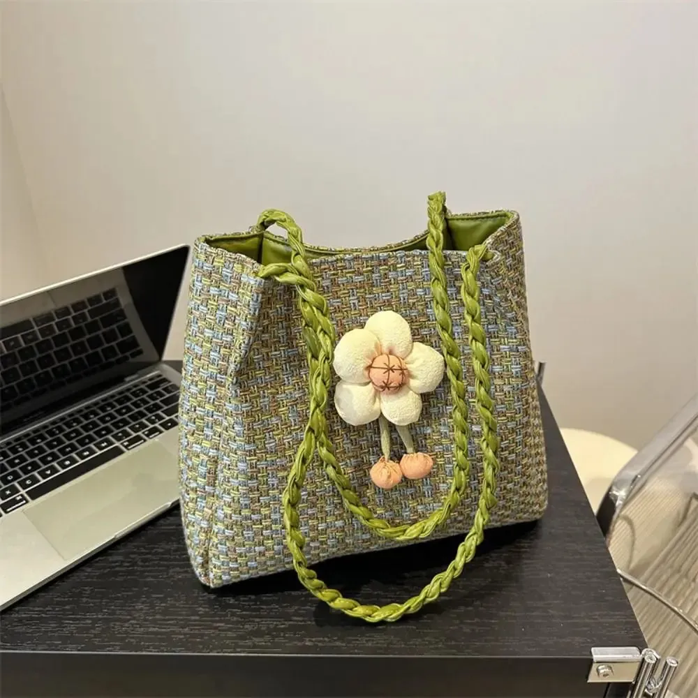 Versatile Flower Handbags Large-capacity Ins Crossbody Bag Summer Flower Beach Handbag Ladies Straw Bags Fresh Shoulder Bags