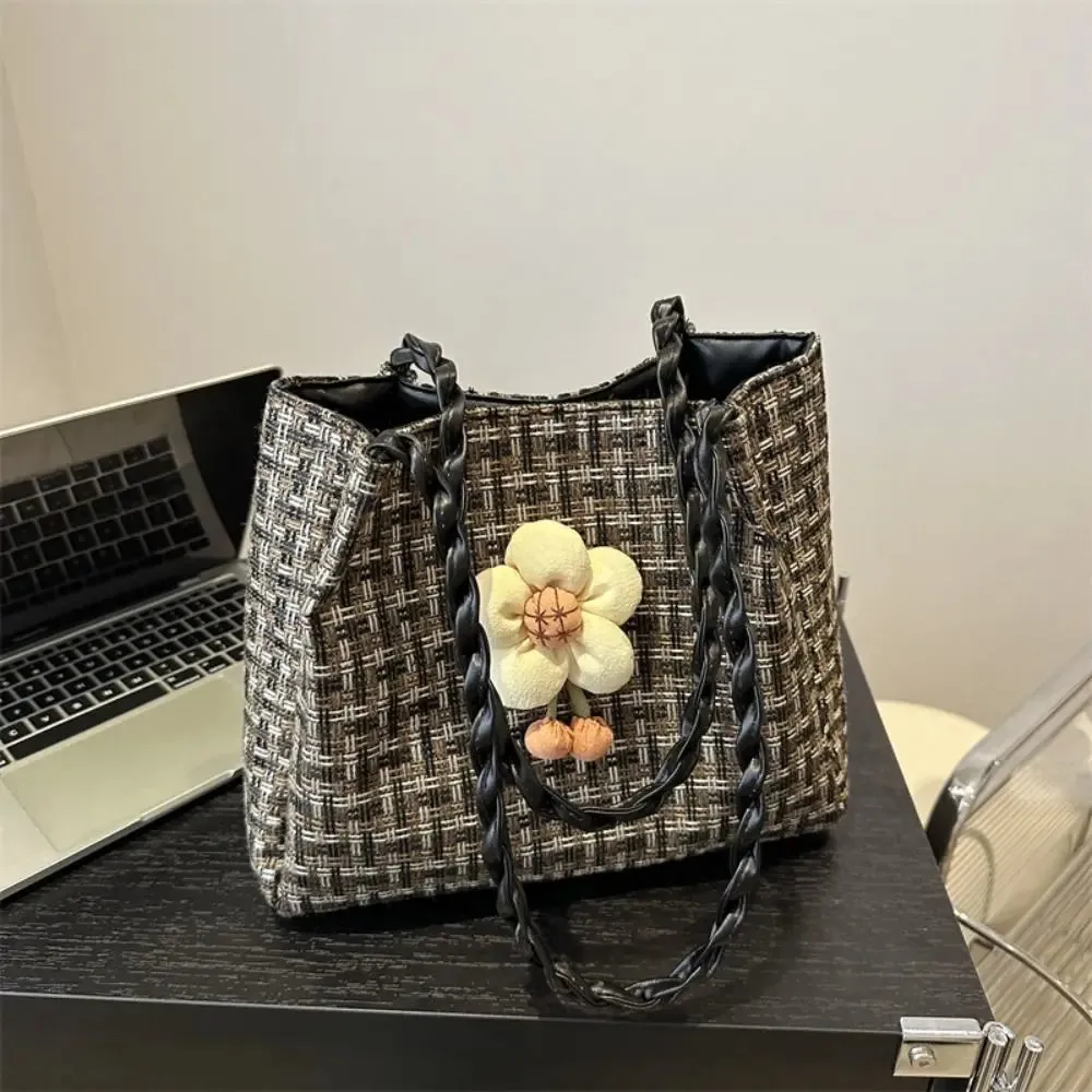 Versatile Flower Handbags Large-capacity Ins Crossbody Bag Summer Flower Beach Handbag Ladies Straw Bags Fresh Shoulder Bags