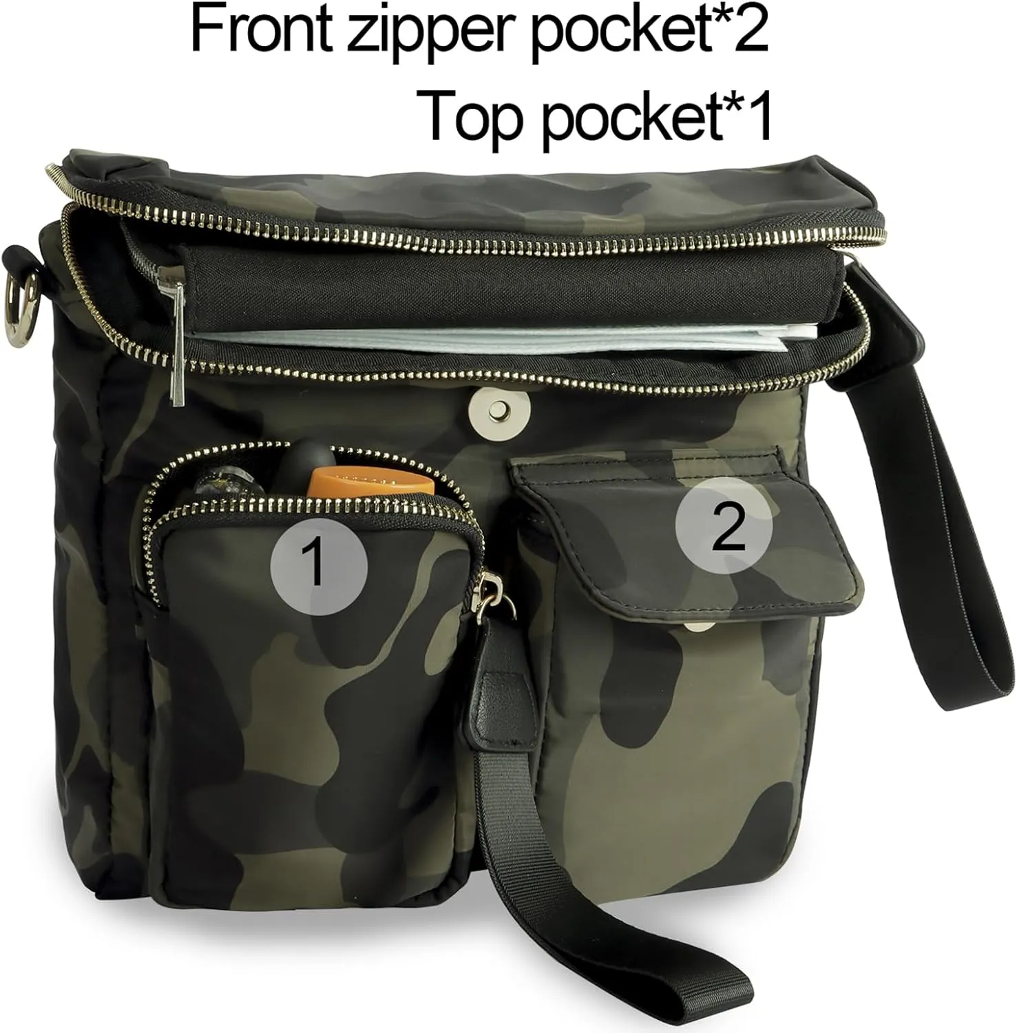 VGOAL Nylon Fabric Crossbody Bag Casual Fashion Multi-Pocket in Square Bag Female More Pockets Clamshell Shoulder Bag
