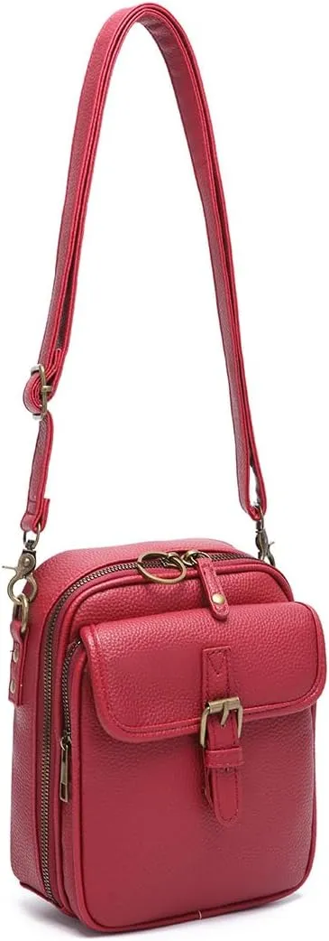 Vintage Crossbody Bags for Women, Anti Theft Purse With 10 Card Slot Messenger Shoulder Handbag Built In Wallet