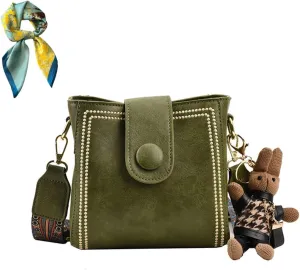 Vintage Fashion Bag with Adjustable Wider Shoulder Strap,Women's Vintage Bucket Bags,Retro Water Bucket Shoulder Bag