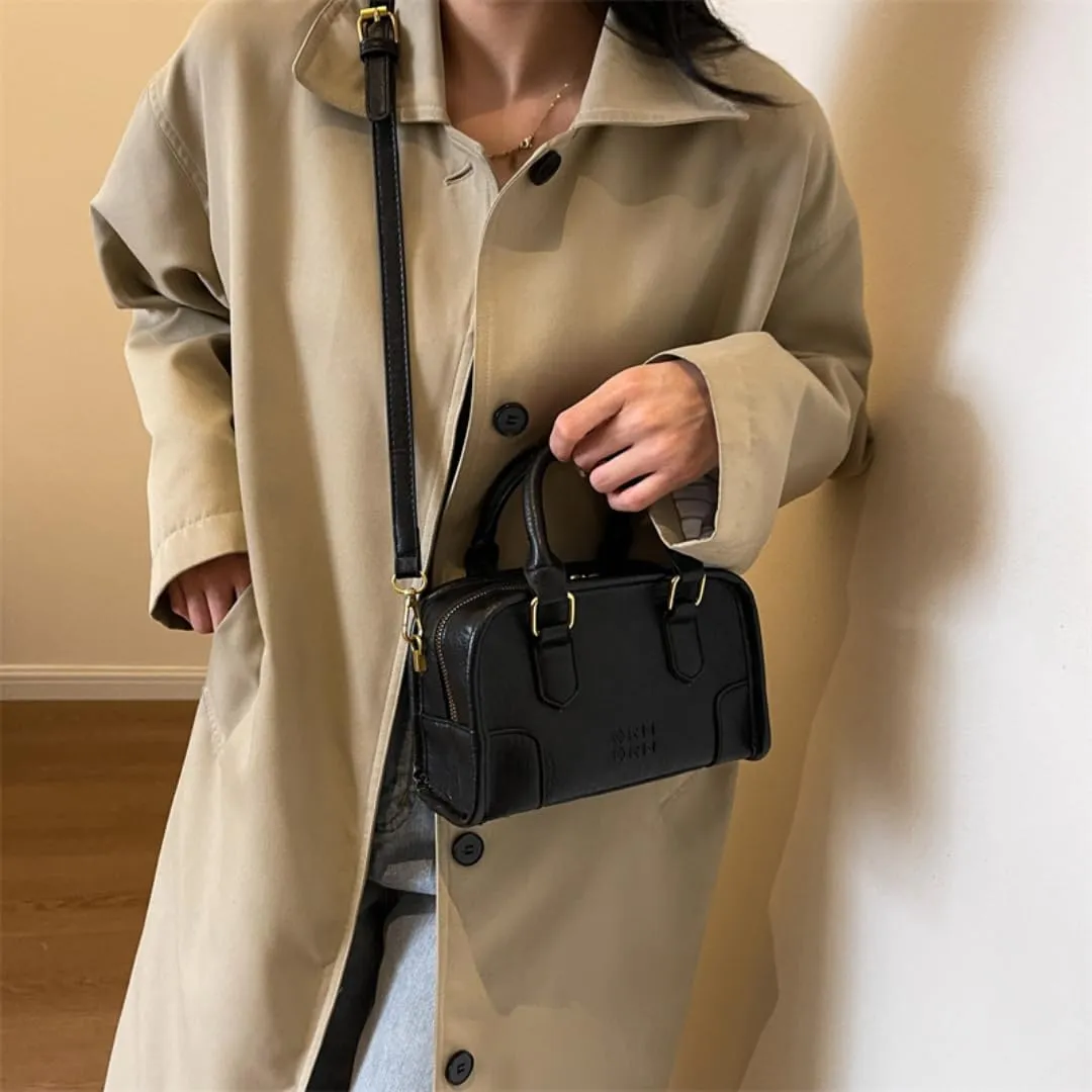 Vintage Square Bag for Women Soft Leather Shoulder Handbags Elegant Crossbody Bag