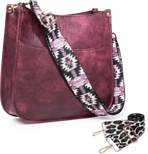 Viva Terry Vegan Leather Crossbody Fashion Shoulder Bag Purse with Adjustable Strap