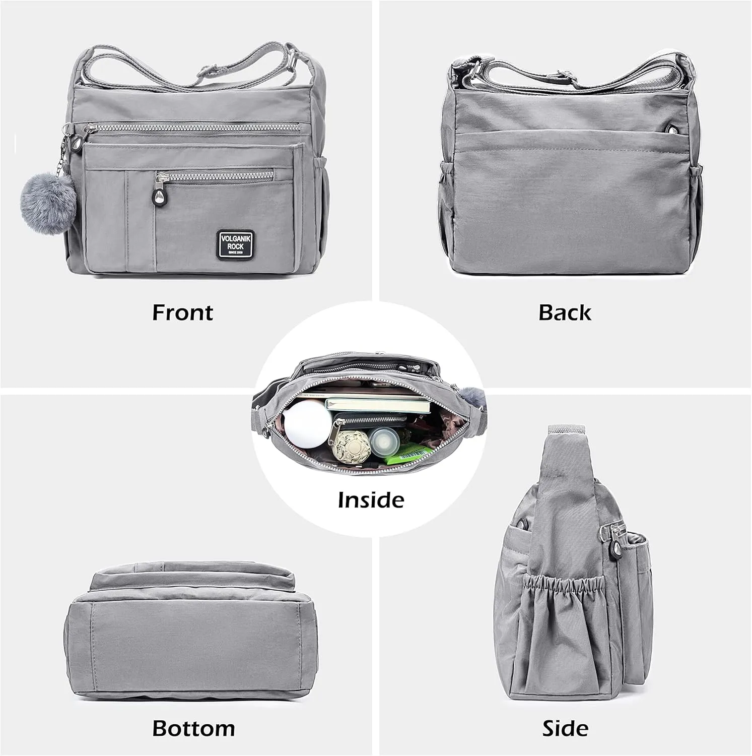 VOLGANIK ROCK Crossbody Bags for Women with RFID Pocket Anti Theft Handbag Water Resistant Shoulder Bags Travel Purse
