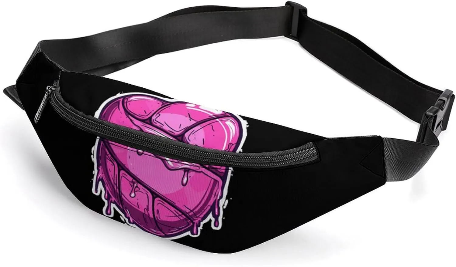 Volleyball Heart Crossbody Fanny Pack Waist Packs Adjustable Shoulder Bags Sling Bag for Hiking Running Cycling