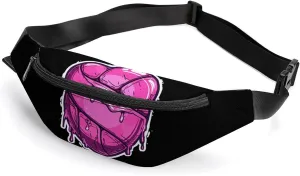 Volleyball Heart Crossbody Fanny Pack Waist Packs Adjustable Shoulder Bags Sling Bag for Hiking Running Cycling