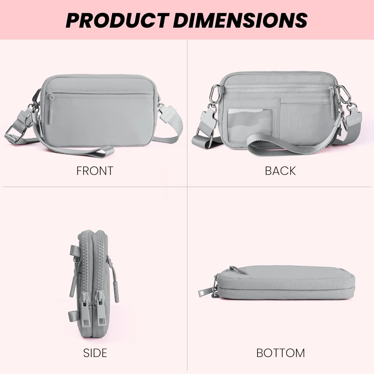 VONAL Wristlet Wallets for Women, RFID Wristlet Purse Built in Wallet, Small Nylon Crossbody Bags, Credit Card Holder