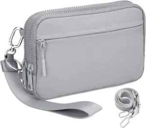 VONAL Wristlet Wallets for Women, RFID Wristlet Purse Built in Wallet, Small Nylon Crossbody Bags, Credit Card Holder