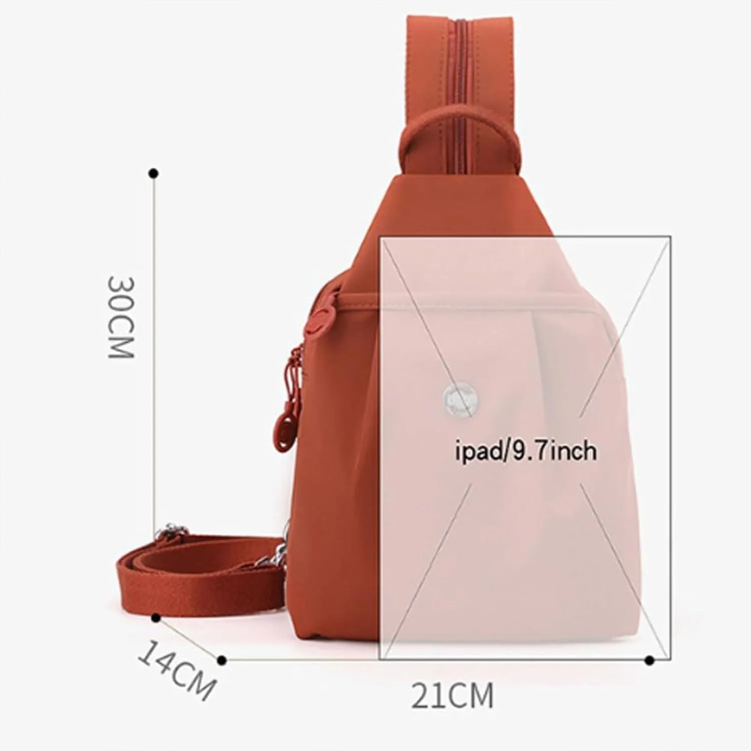 Vovtva Street Lite Chic Versatile Travel Bag, Adjustable Strap Backpack Chest Bags Double Zipper, Sling Crossbody Women