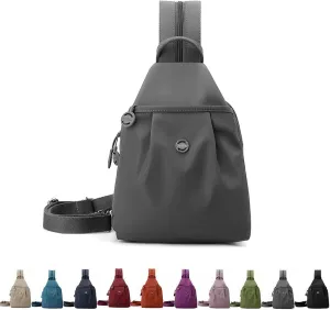 Vovtva Street Lite Chic Versatile Travel Bag, Adjustable Strap Backpack Chest Bags Double Zipper, Sling Crossbody Women