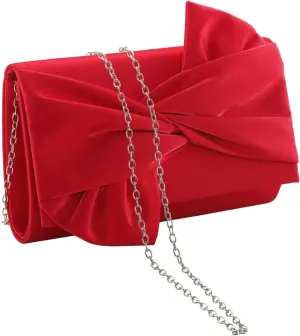 WALLYN'S Satin Clutch purse evening bag for women party wedding handbag