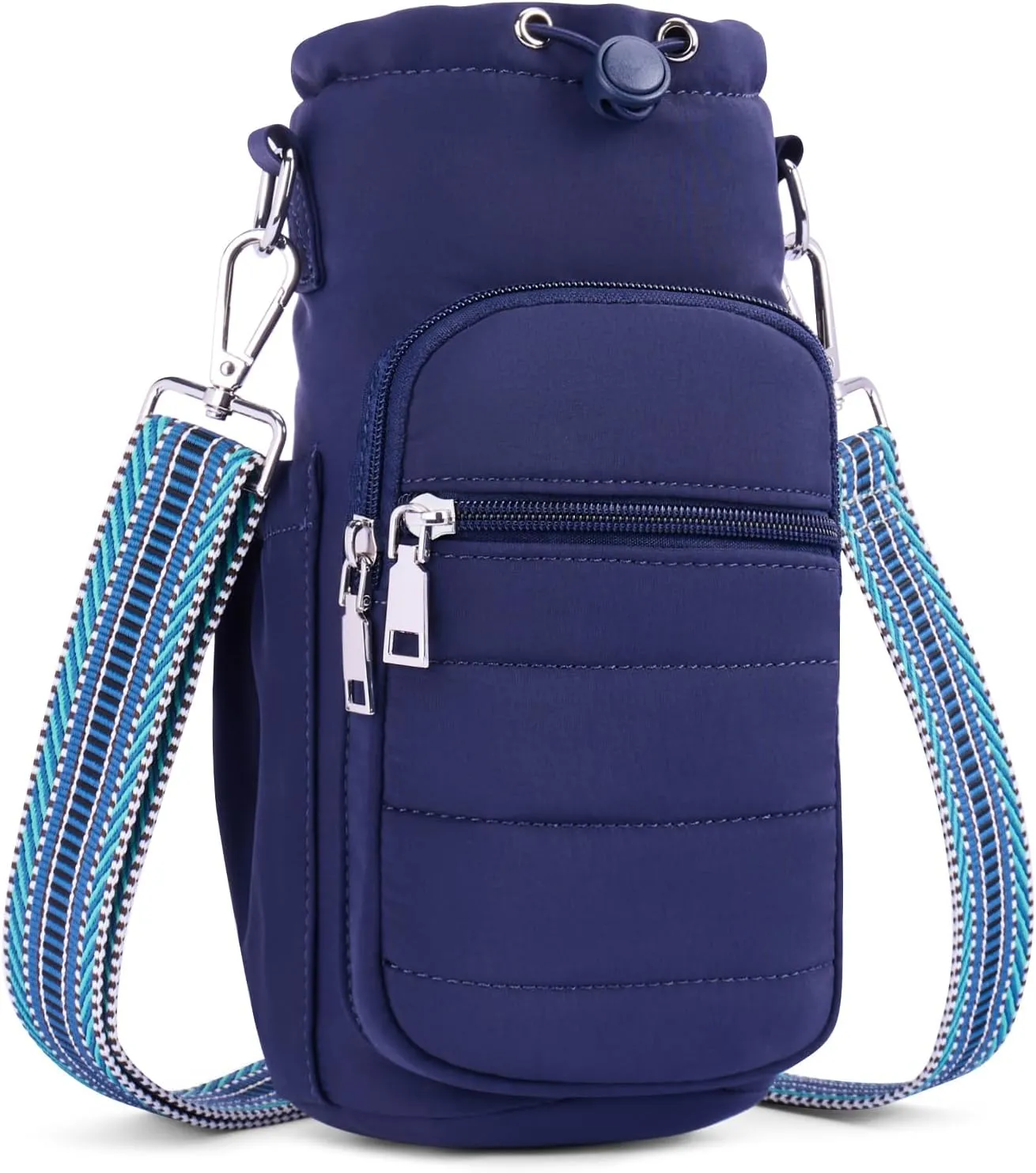 Water Bottle Bag 40 oz Crossbody Holder for Walking Hiking Insulated Carrier Purse with Adjustable Strap
