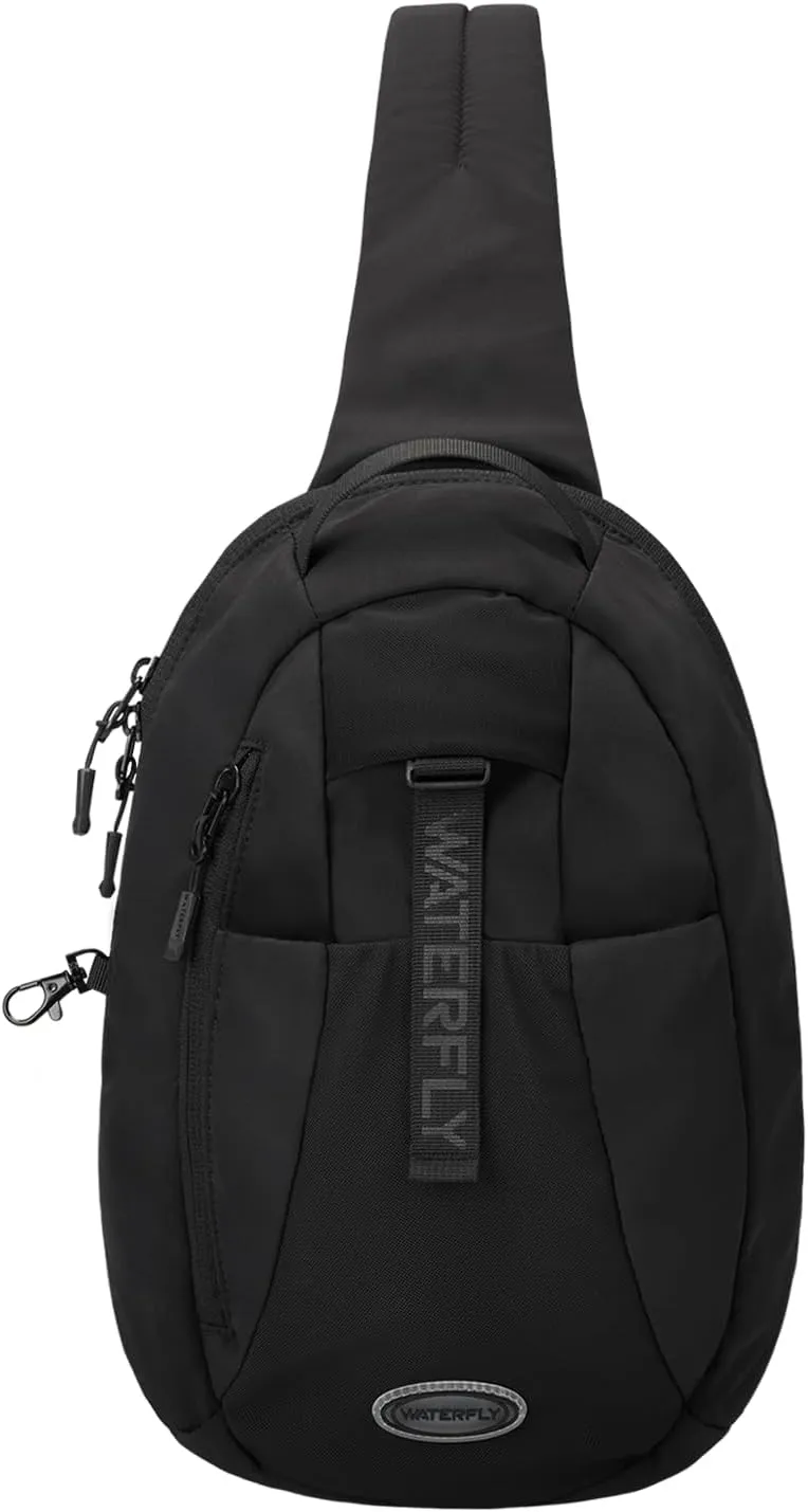 WATERFLY Small Crossbody Sling Backpack: RFID Blocking Anti Theft Sling Chest Bag Travel Shoulder Causal Daypack