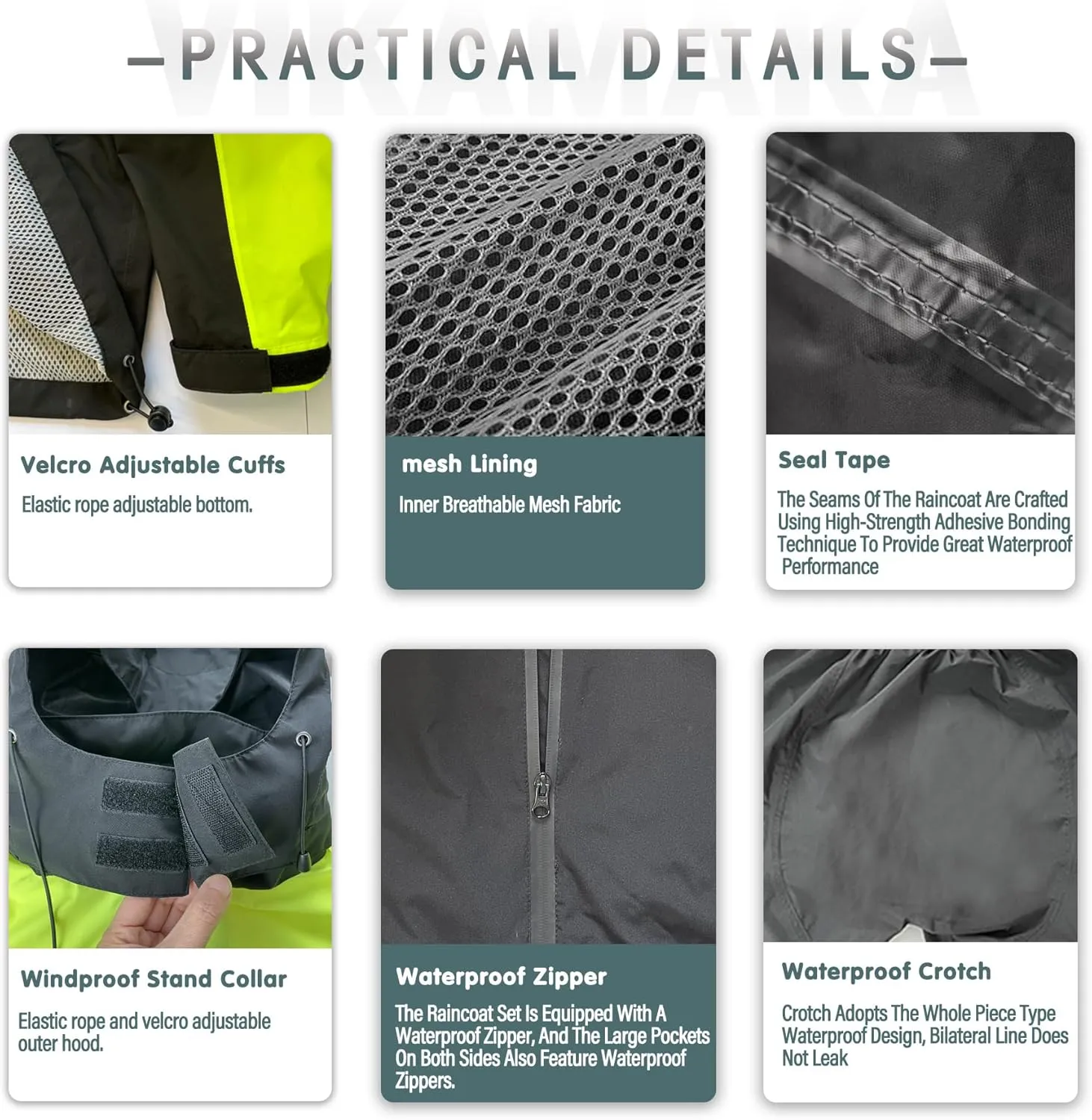 Waterproof Rain Suit for Men,Lightweight Rain Jackets and Pants Portable Reflective for Motorcycle Cycling Rain Gear