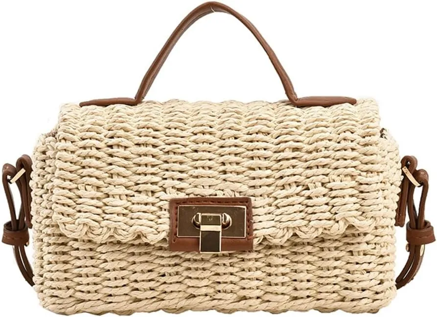 Wicker Purse Straw Crossbody Bags for Women Woven Handbags for Women Clutch Purses Shoulder Bag Beach Bag Summer 2024