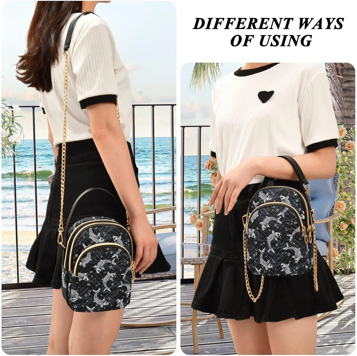Wild Leopards Quilted Crossbody Bag Casual Crossbody Bags for Women