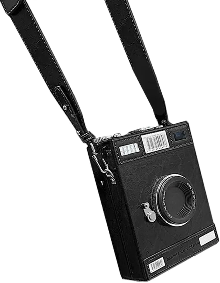 Women Bag Camera Shape Crossbody Bag PU Leather Shoulder Bag Shopping Bag Retro Messenger Bag for Everyday
