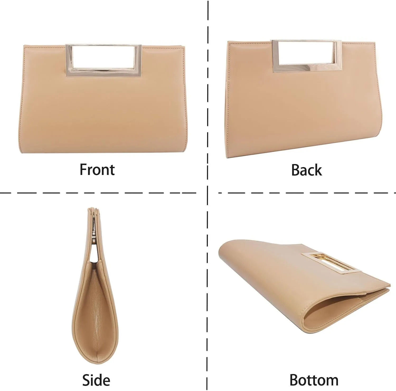 Women Clutch Purse Vegan Leather Evening Hand Bag Ladies Fashion Formal Casual Bridal Crossbody PU Handbag for Women Party