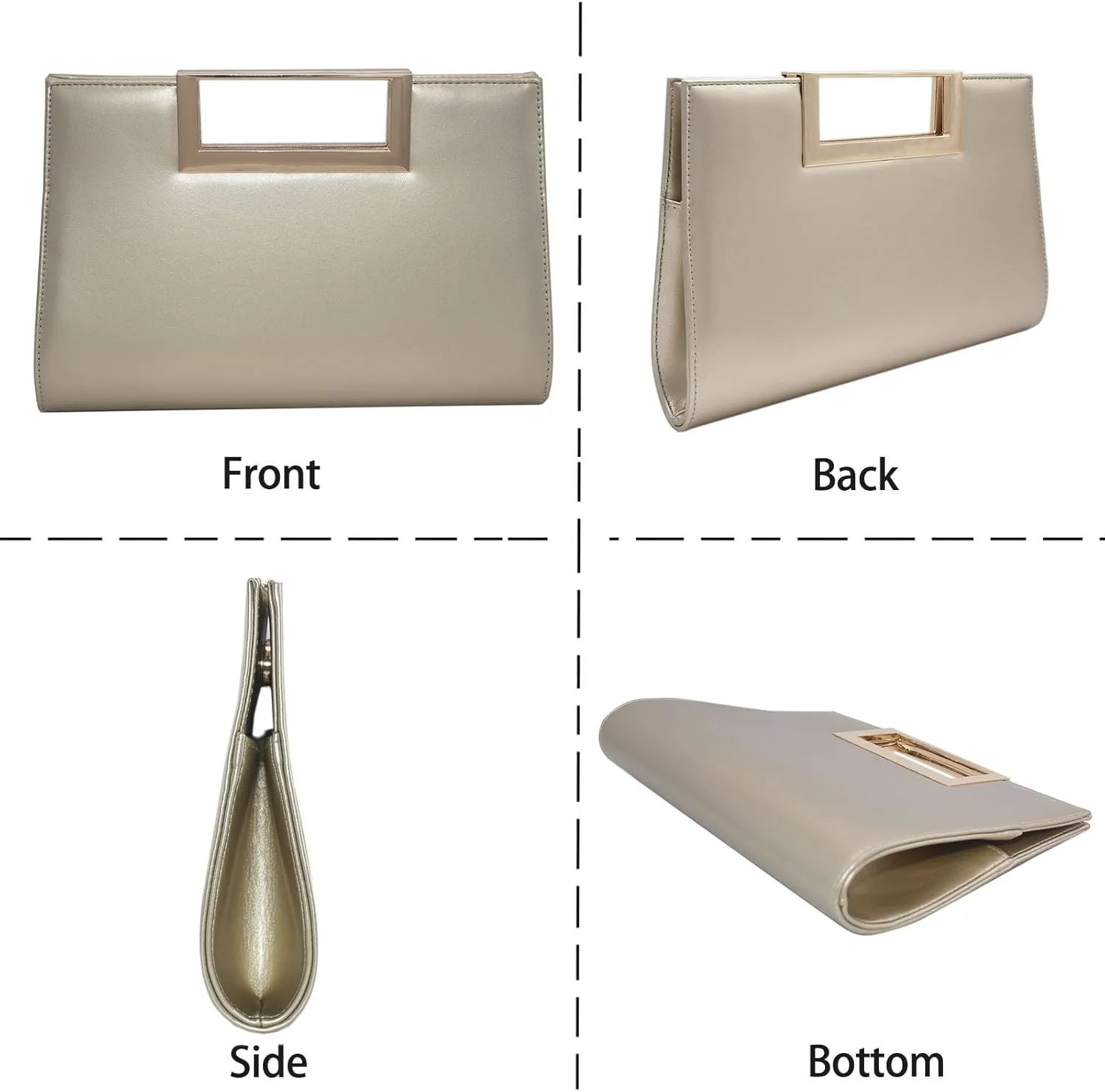 Women Clutch Purse Vegan Leather Evening Hand Bag Ladies Fashion Formal Casual Bridal Crossbody PU Handbag for Women Party