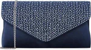 Women Evening Bag Crystal Wedding Clutch Purse Rhinestone Envelope Handbag for Prom Cocktail Party