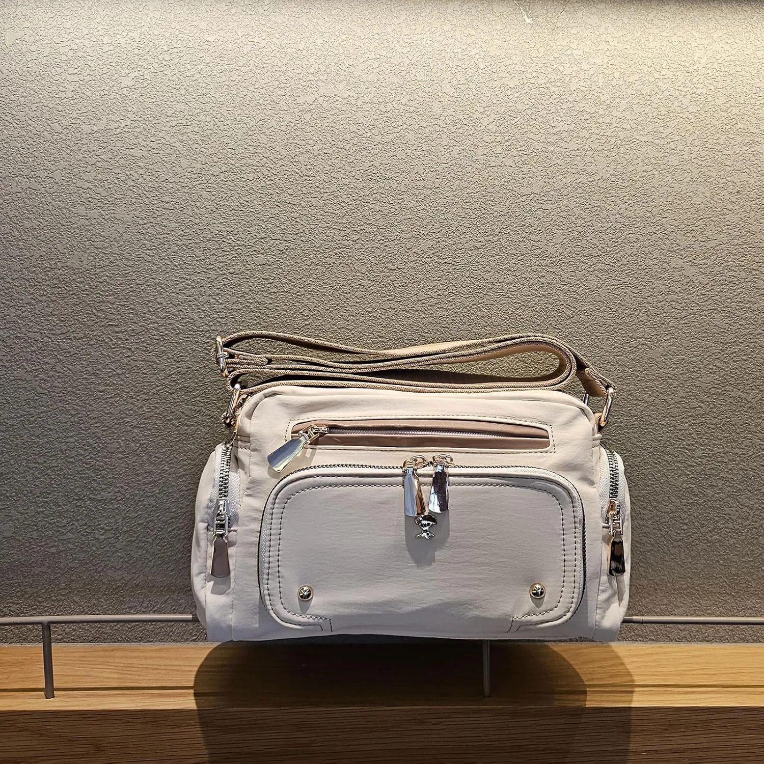 Women Fashion Tote Crossbody Handbags for Women Multi Pockets Shoulder Bag Nylon Travel Purse