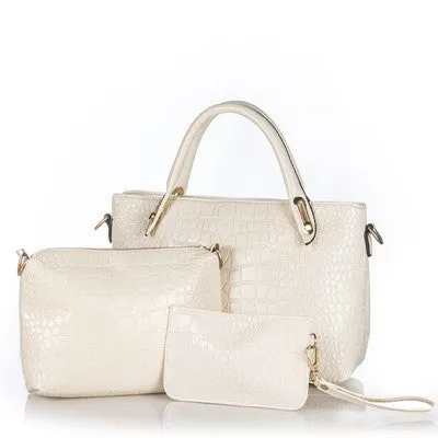 Women Handbags 3 Sets PU Leather Handbag Women Messenger Bags Ladies Tote Bag Handbag Shoulder Bag Purse