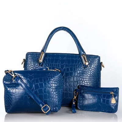 Women Handbags 3 Sets PU Leather Handbag Women Messenger Bags Ladies Tote Bag Handbag Shoulder Bag Purse
