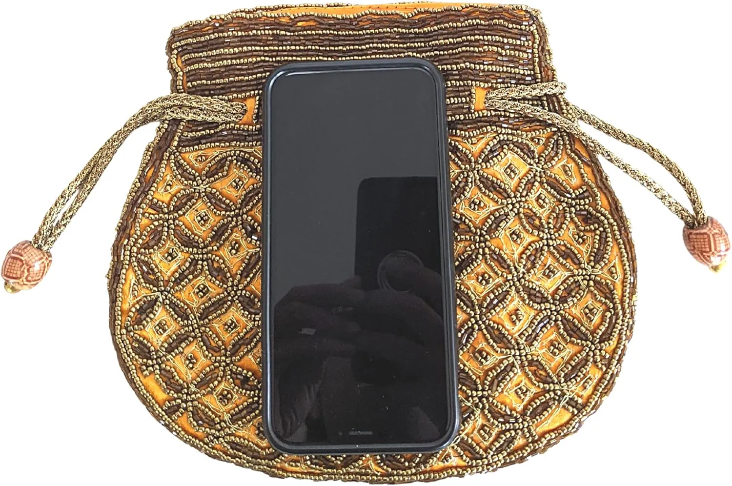 Women Handmade Indian Potli Bags For Wedding, Beaded Drawstring Purse, Batwa Bags For Weddings