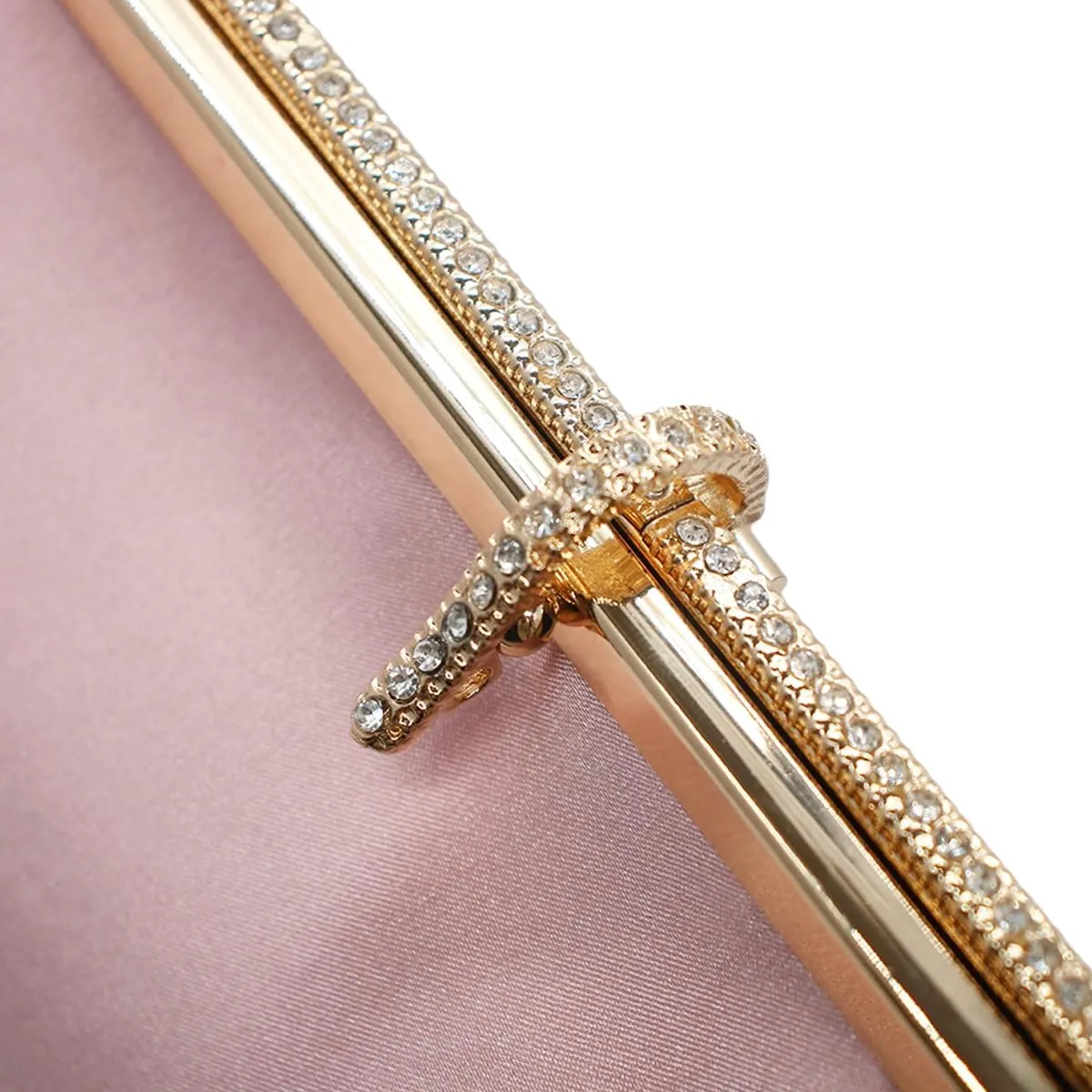 Women Pleated Satin Clutch Bride Purse Elegant Rhinestone Evening Bag Banquet Party Handbag