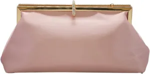 Women Pleated Satin Clutch Bride Purse Elegant Rhinestone Evening Bag Banquet Party Handbag
