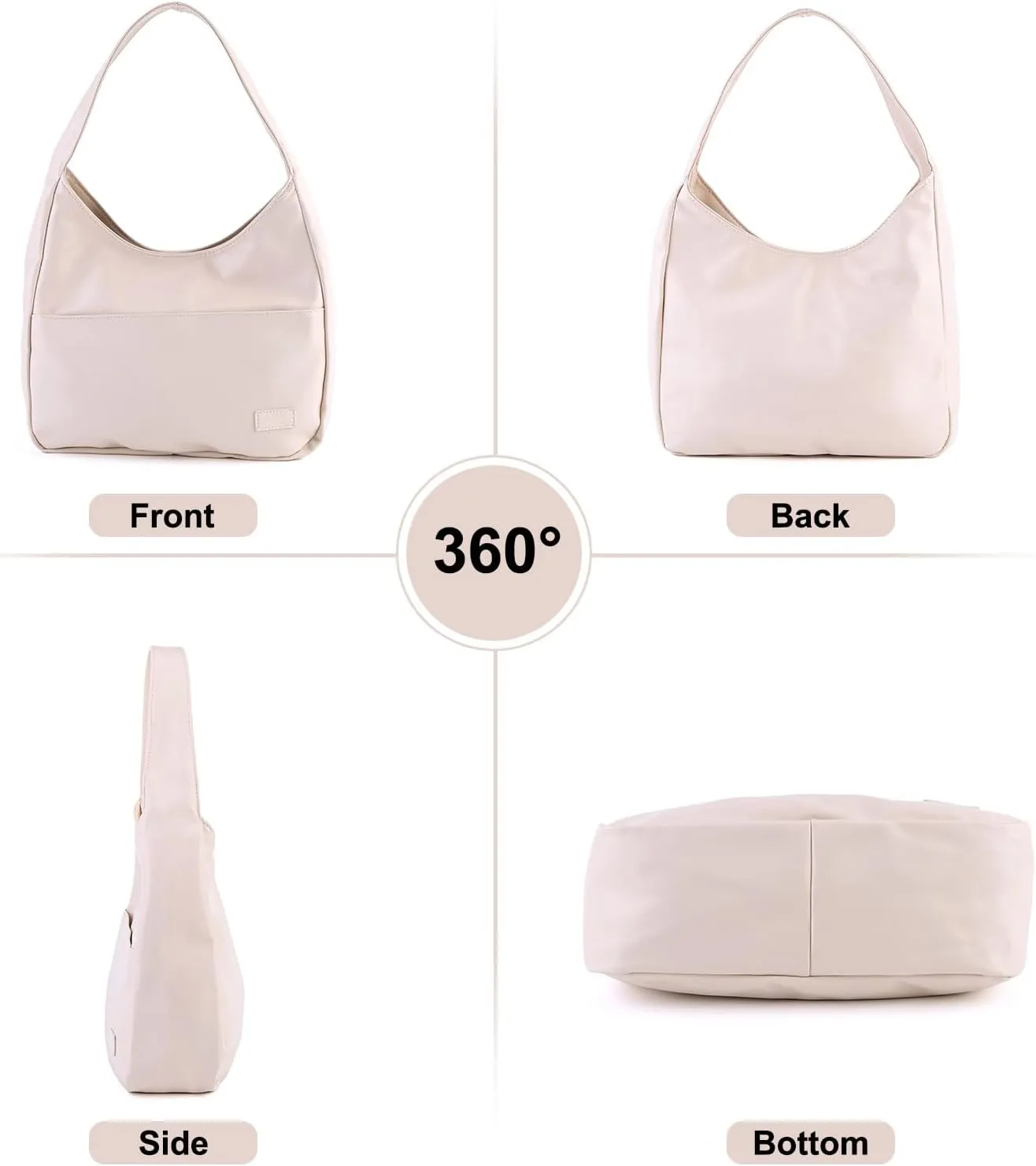 Women Vintage Hobo Bag Casual PU Leather Shoulder Bag Large Capacity Retro Tote Handbag Soft Underarm Bag Daily Dat