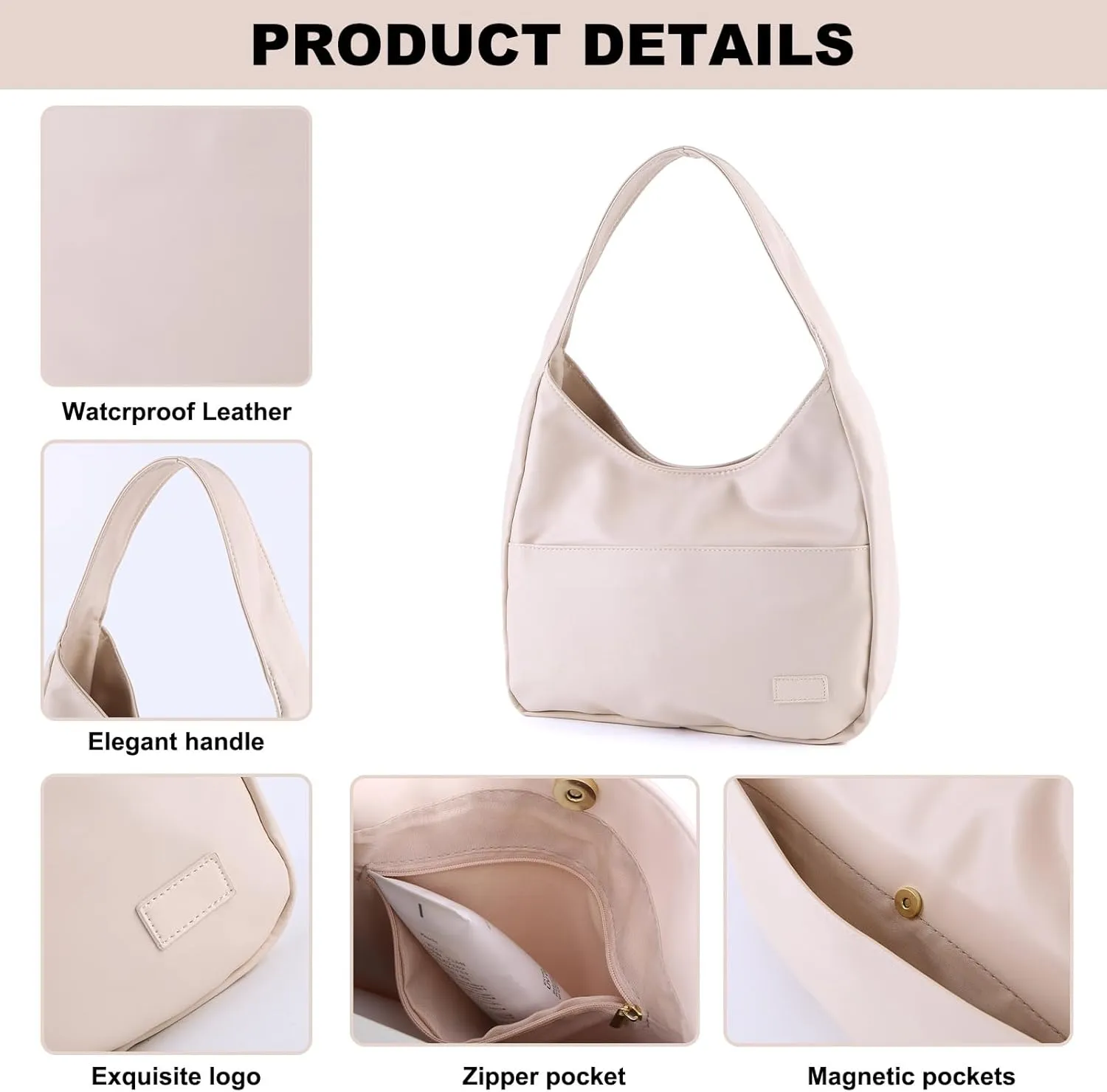 Women Vintage Hobo Bag Casual PU Leather Shoulder Bag Large Capacity Retro Tote Handbag Soft Underarm Bag Daily Dat
