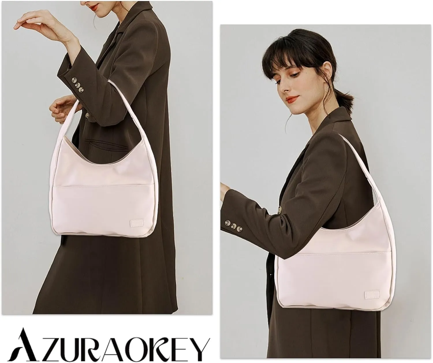 Women Vintage Hobo Bag Casual PU Leather Shoulder Bag Large Capacity Retro Tote Handbag Soft Underarm Bag Daily Dat