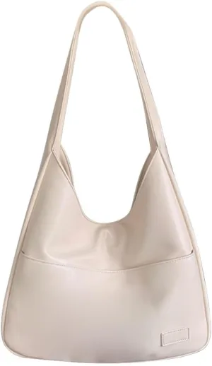 Women Vintage Hobo Bag Casual PU Leather Shoulder Bag Large Capacity Retro Tote Handbag Soft Underarm Bag Daily Dat
