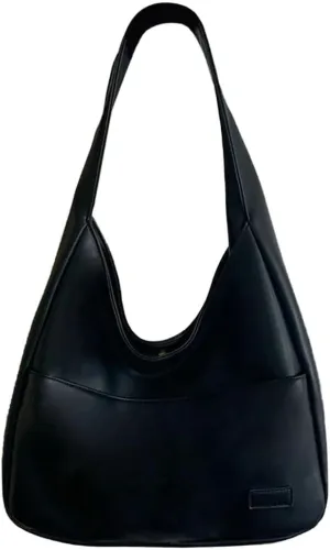 Women Vintage Hobo Bag Casual PU Leather Shoulder Bag Large Capacity Retro Tote Handbag Soft Underarm Bag Daily Dat