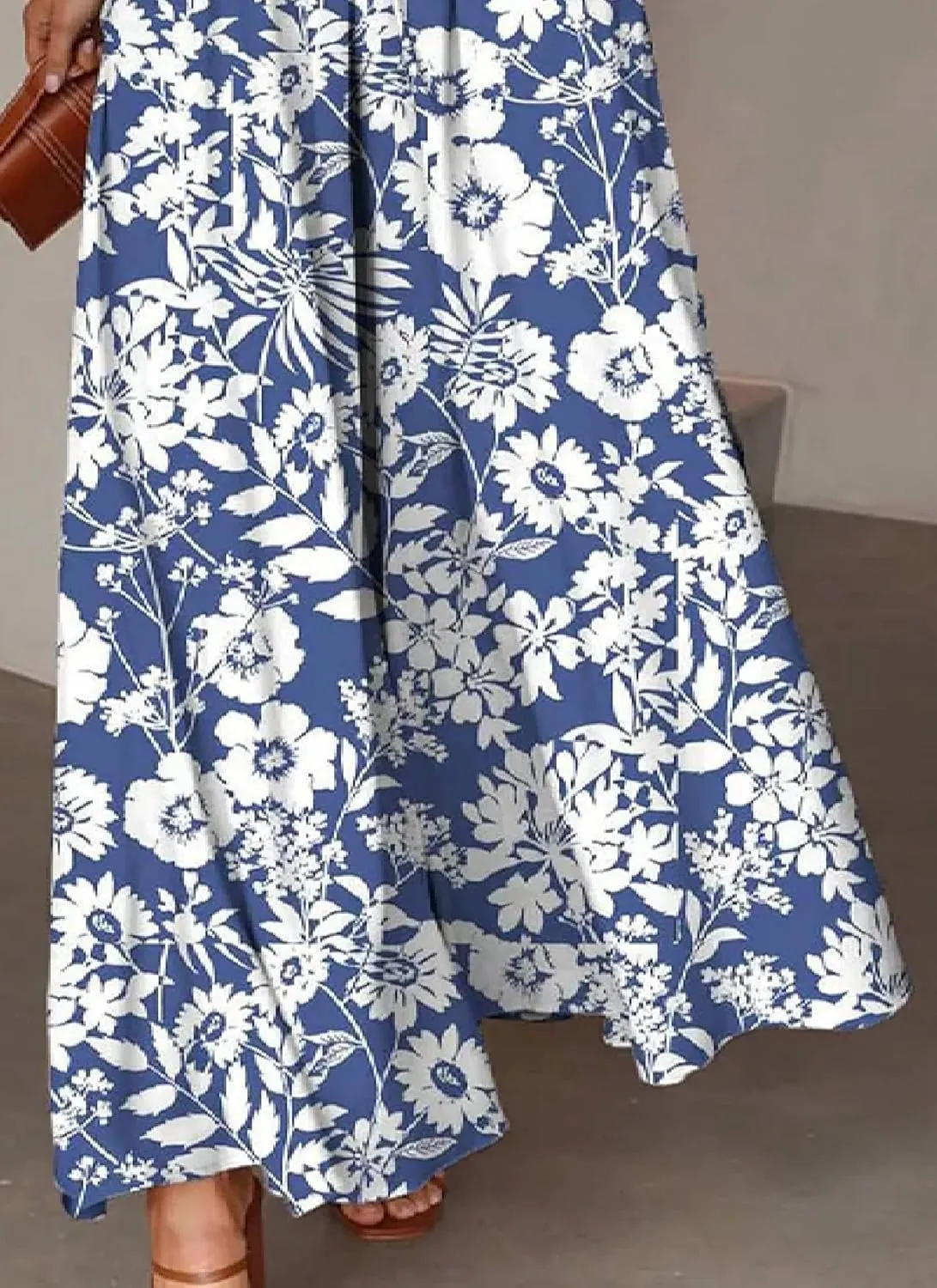 Women's Botanic Bohemian Print Wide Leg Pants 2025 Spring Lightweight Breathable Casual Beach Pants for Garden Parties