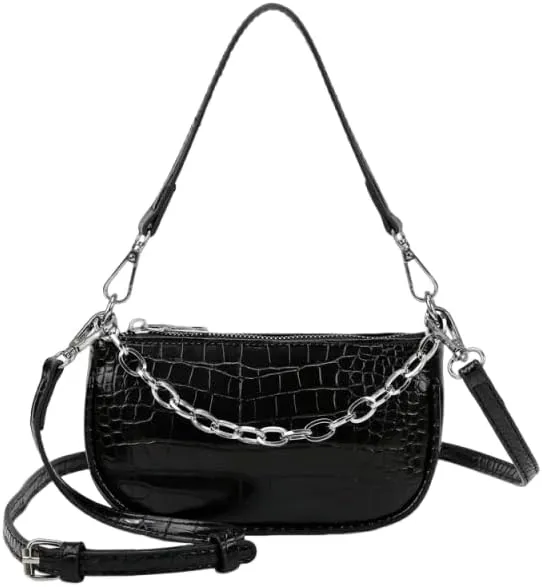 Women's Commuter Handbags Alligator Print Shoulder Bags Adjustable Crossbody Bag Zipper Purses