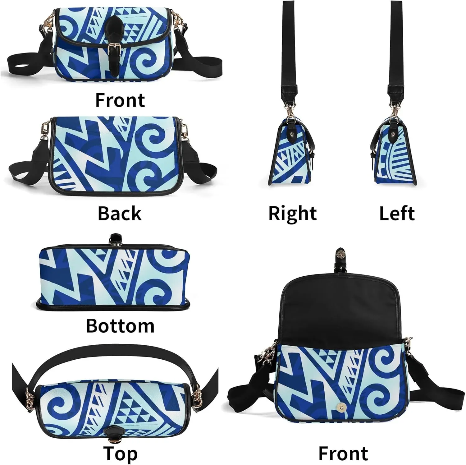 Women'S Crossbody Bag Custom Tribal Print Floral Print Small Square Bag Polynesian Party Fashion Elegant Women'S Bag