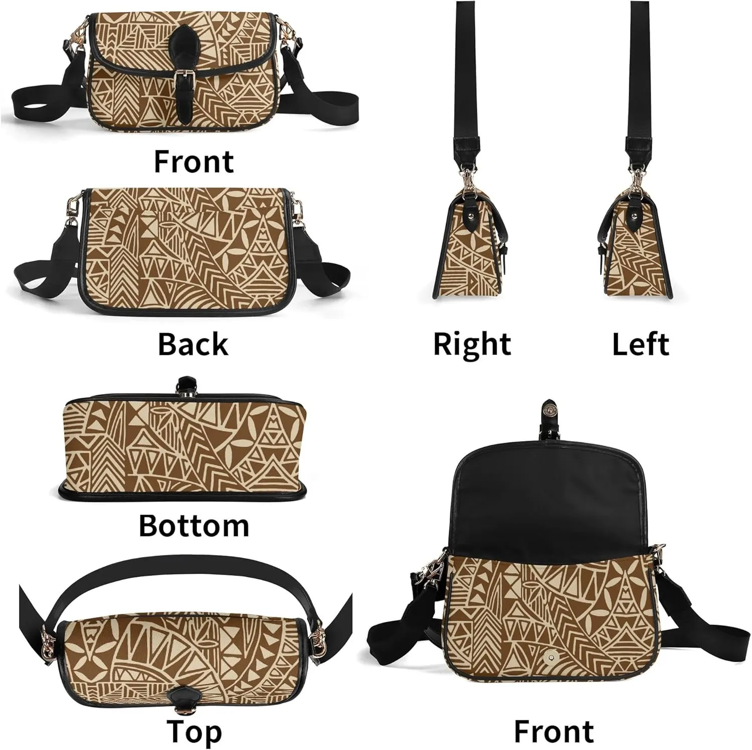 Women'S Crossbody Bag Custom Tribal Print Floral Print Small Square Bag Polynesian Party Fashion Elegant Women'S Bag
