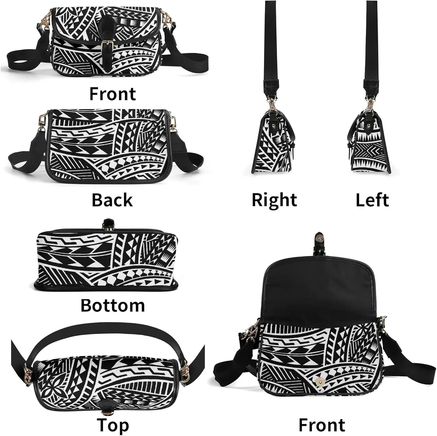 Women'S Crossbody Bag Custom Tribal Print Floral Print Small Square Bag Polynesian Party Fashion Elegant Women'S Bag
