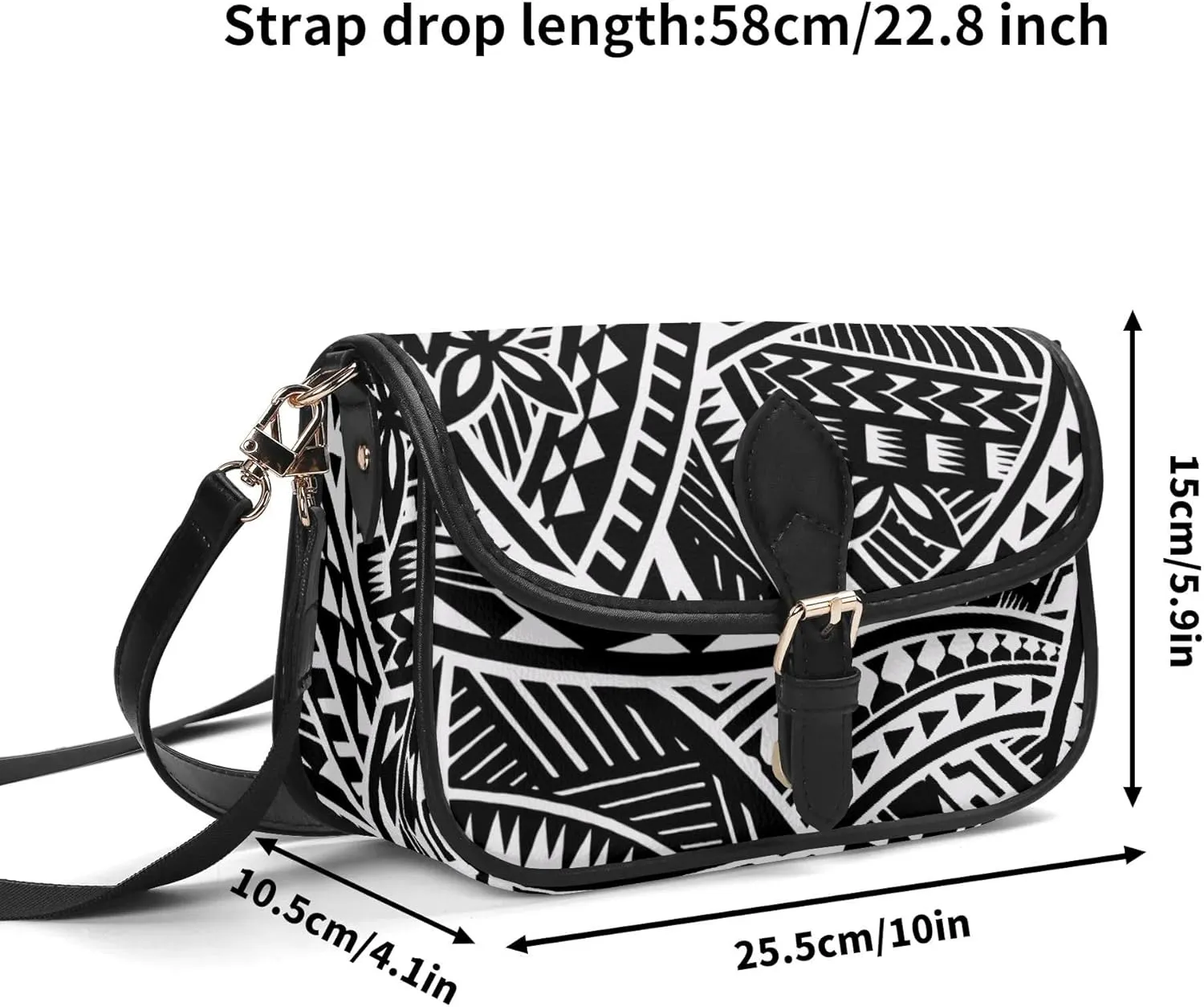 Women'S Crossbody Bag Custom Tribal Print Floral Print Small Square Bag Polynesian Party Fashion Elegant Women'S Bag
